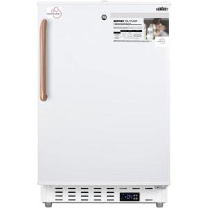 imageSummit Appliance ALFZ36LMCTBC 20 Wide Builtin MOMCUBE Residential Allfreezer in White with Copper Towel Bar Handle Keyed Lock Door Storage Digital Controls and Manual Defrost OperationWhite