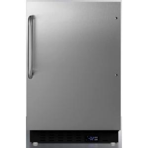 imageSummit Appliance ALFZ37BCSS Builtin Undercounter ADA Compliant Residential AllFreezer with Stainless Steel Cabinet Towel Bar Handle Door Storage Adjustable Thermostat and Manual DefrostStainless Steel