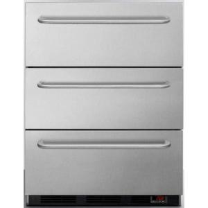 imageSummit Appliance EQFM3DADA 24 Wide 3Dawer Manual Defrost AllFreezer ADA Compliant for Builtin or Freestanding General Purpose Use in Stainless Steel Digital Thermostat 3 Pro Towel Bar Handles