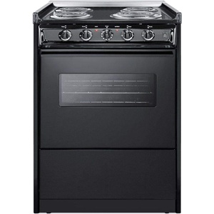 image:imageSummit Appliance TEM610CRW 24 Wide Slidein Electric Range in Black with Oven Window Light Lower Storage Compartment Broiler Pan Chrome Drip Pans Recessed Oven Door Pushtoturn Burner Knobs